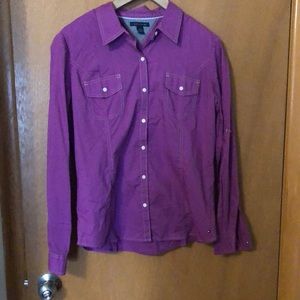Tommy Hilfiger Purple Button Up